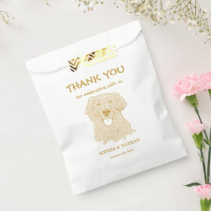 Golden Retriever Dog Personalised Thank You Favour Bags