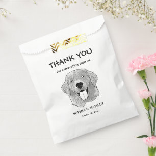 Golden Retriever Dog Personalised Thank You Favour Bags