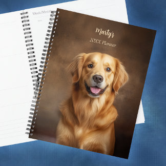 Golden Retriever Dog Personalised Yearly Planner