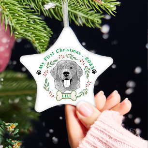 Golden Retriever Dog Personalized Hand Drawing Ceramic Tree Decoration