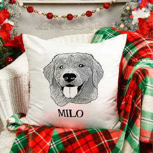 Golden Retriever Dog Personalized Hand Drawing Cushion