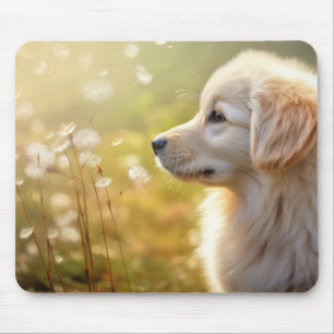 Golden Retriever Dog Pet Animal Tranquil Mouse Mat
