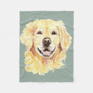 Golden Retriever Dog Pet Animal watercolor Fleece  Blanket