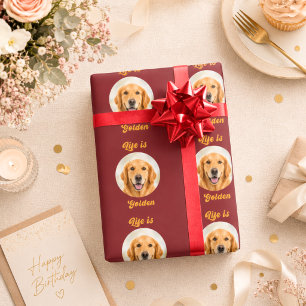 Golden Retriever dog photo Life is Golden Wrapping Paper