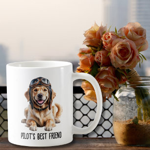 Golden Retriever Dog Pilot Best Friend Cute Pet Coffee Mug