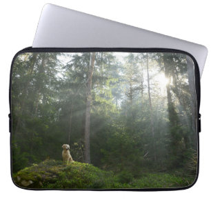 Golden Retriever Dog Pine Woodland Laptop Sleeve