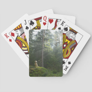 Golden Retriever Dog Pine Woodland Playing Cards