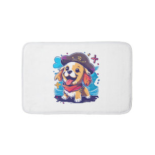Golden Retriever Dog Pirate Bath Mat