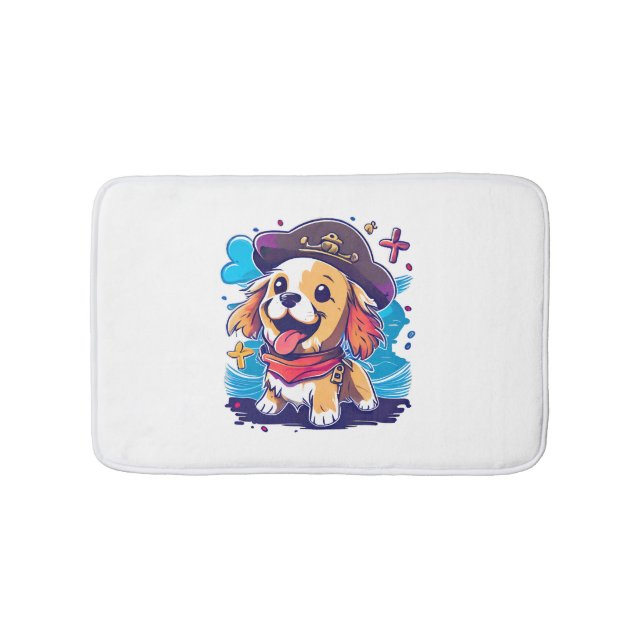 Golden Retriever Dog Pirate    Bath Mat (Front)