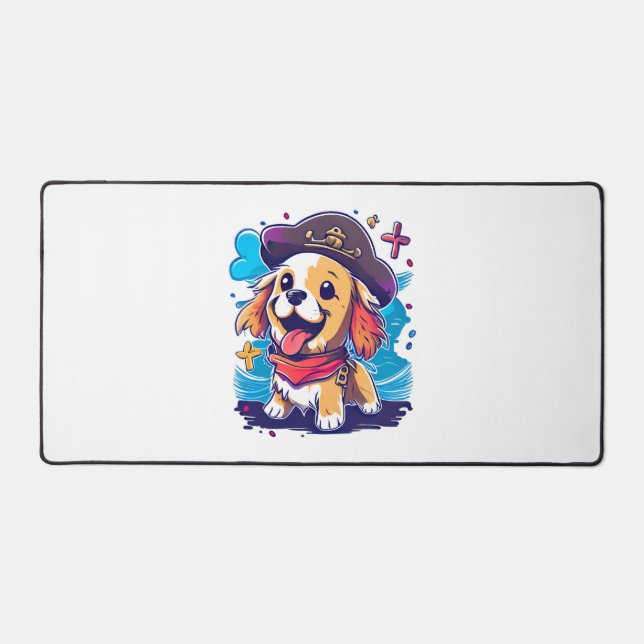 Golden Retriever Dog Pirate    Desk Mat (Front)
