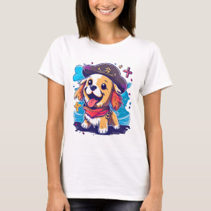 Golden Retriever Dog Pirate    T-Shirt