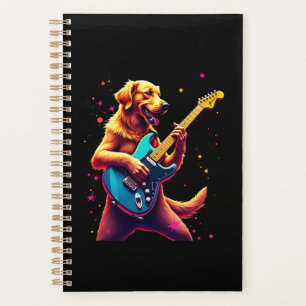 Golden Retriever dog Playing Electric Guitar Rock Planner