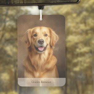 Golden Retriever Dog Portrait Car Air Freshener