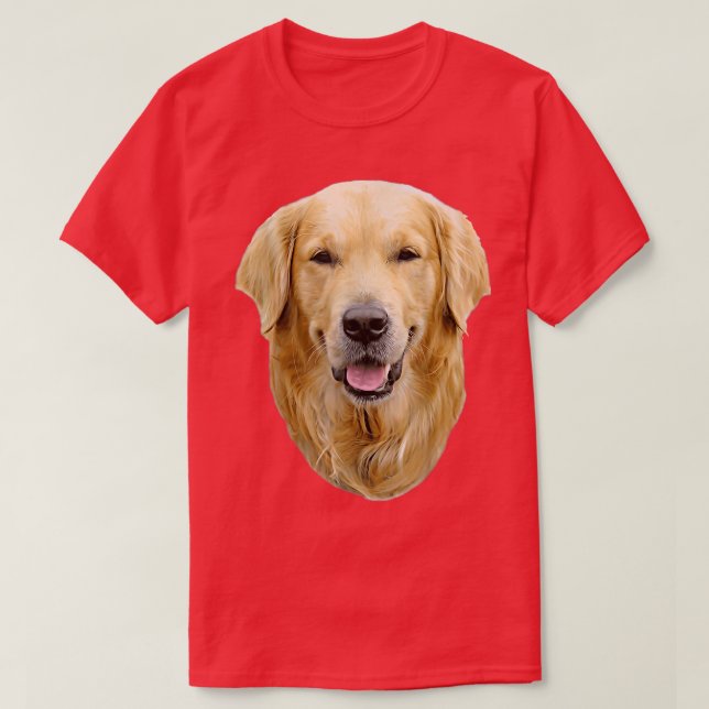 Golden Retriever Dog Portrait Detail Animal Novelt T-Shirt (Design Front)