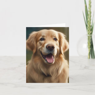 Golden Retriever Dog Portrait Pose Blank Greeting Card