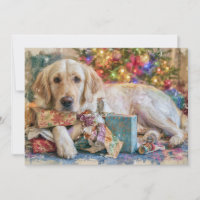 Golden Retriever Dog Presents Christmas
