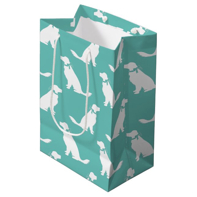 Golden Retriever Dog Puppy Medium Gift Bag (Front Angled)