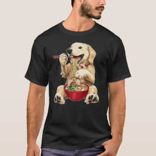 Golden Retriever Dog Ramen Japanese Noodles T-Shirt
