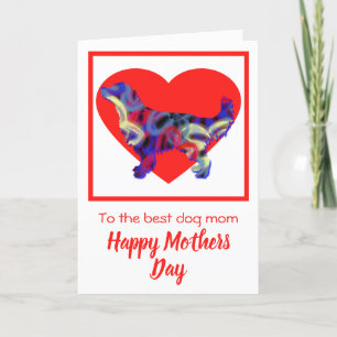 Golden Retriever Dog Red Heart Mother’s Day Card