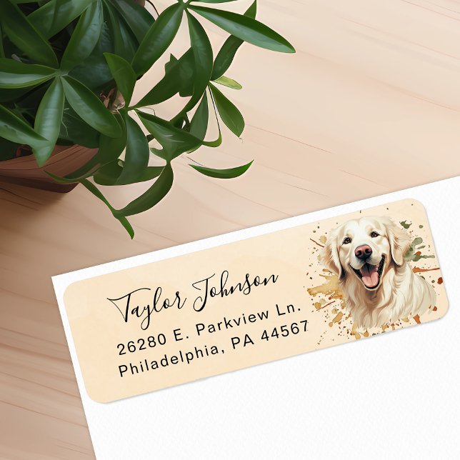 Golden Retriever Dog Return Address (Creator Uploaded)