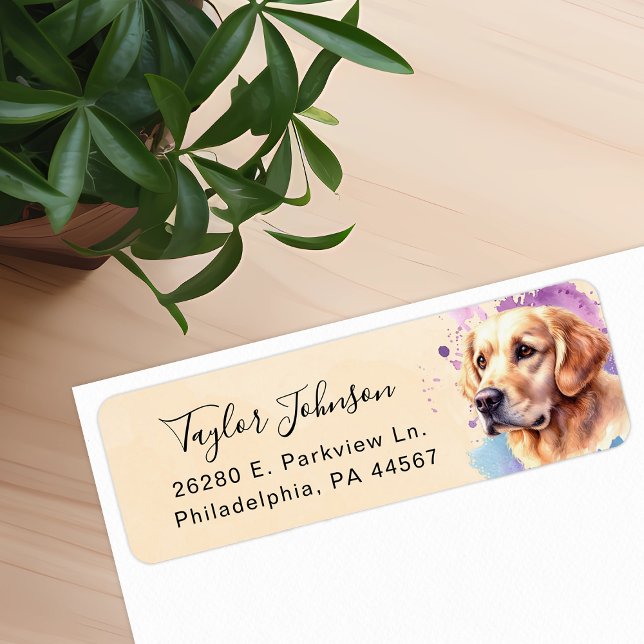 Golden Retriever Dog Return Address (Creator Uploaded)