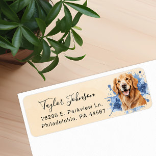 Golden Retriever Dog Return Address Label