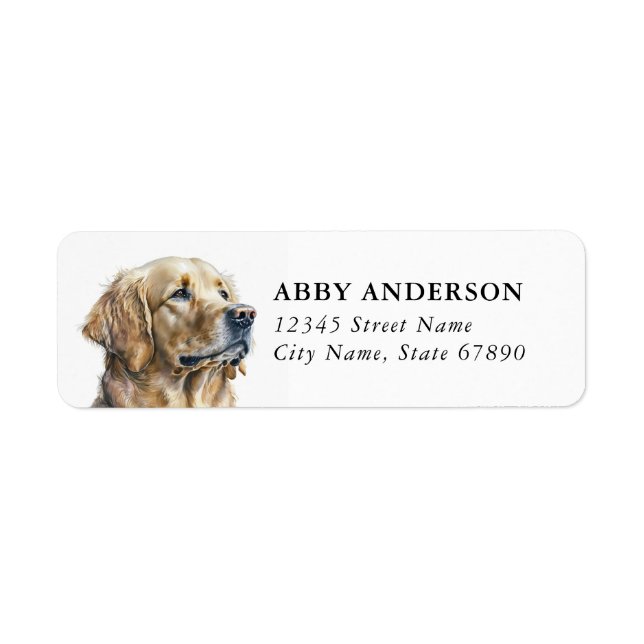 Golden Retriever Dog Return Address Labels (Front)
