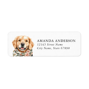 Golden Retriever Dog Return Address Labels