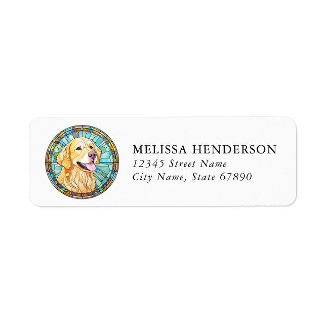 Golden Retriever Dog Return Address Labels (Front)