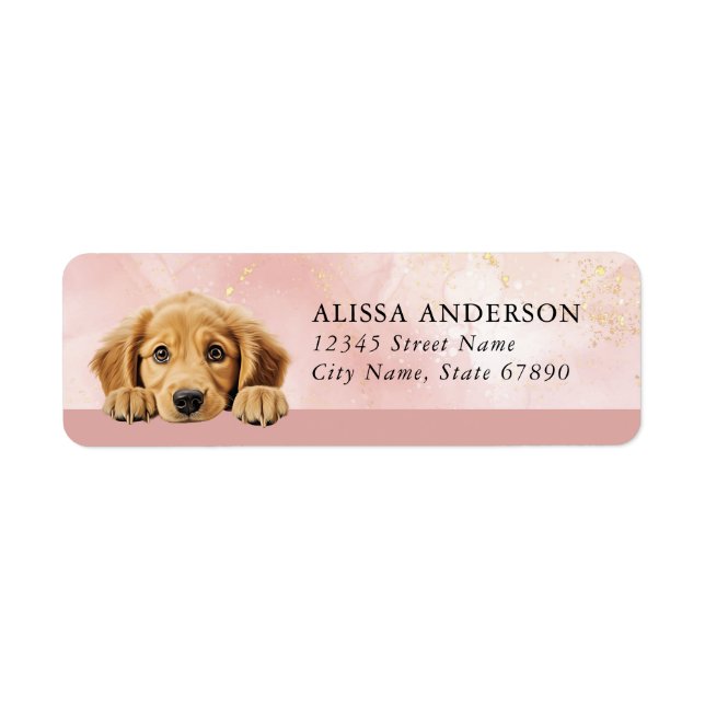 Golden Retriever Dog Return Address Labels (Front)