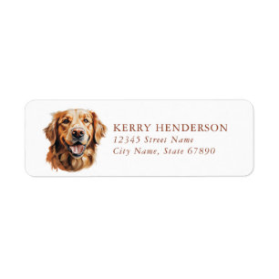 Golden Retriever Dog Return Address Labels