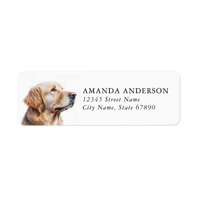 Golden Retriever Dog Return Address Labels (Front)