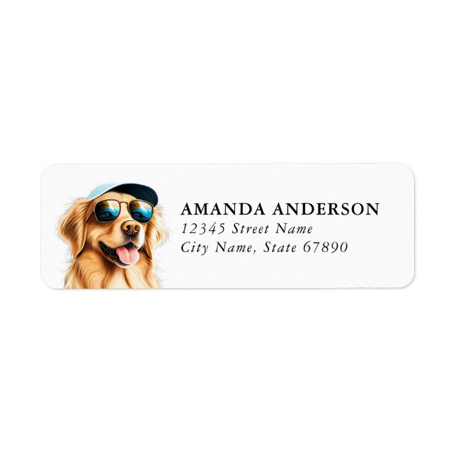 Golden Retriever Dog Return Address Labels (Front)