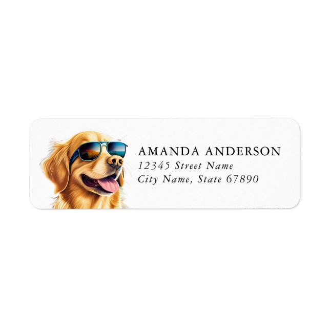 Golden Retriever Dog Return Address Labels (Front)