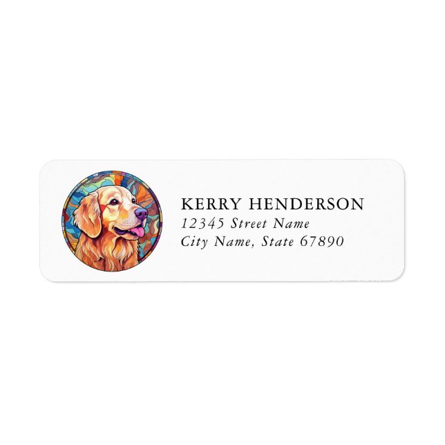 Golden Retriever Dog Return Address Labels (Front)