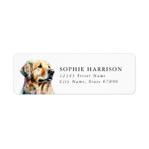 Golden Retriever Dog Return Address Labels