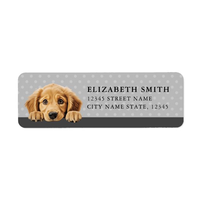 Golden Retriever Dog Return Address Labels (Front)