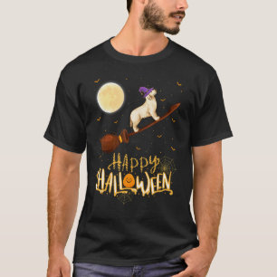 Golden Retriever Dog Ride Witch Shotgun Halloween T-Shirt