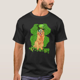 Golden Retriever Dog Shamrock St Patricks Day T-Shirt