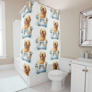 Golden Retriever Dog Shower Curtain