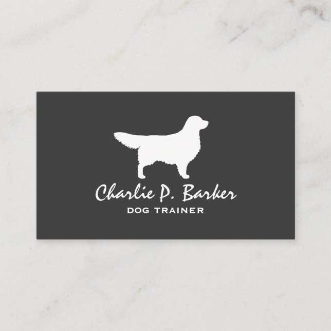 Golden Retriever Dog Silhouette Business Card (Front)