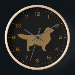 Golden Retriever Dog Silhouette Clock<br><div class="desc">A fun wall clock for the home or office. Makes an original gift for Golden Retriever lovers. Check out Jenn’s Doodle World for even more decorative clocks and dog breed themed home decor.</div>