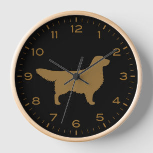 Golden Retriever Dog Silhouette Clock