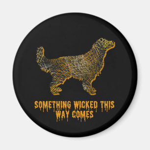 Golden Retriever Dog Silhouette Fun Halloween Magnet