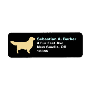 Golden Retriever Dog Silhouette Return Address
