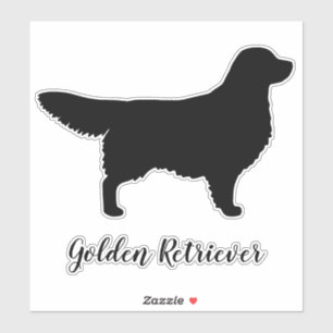 Golden Retriever Dog Silhouette Vinyl Sticker