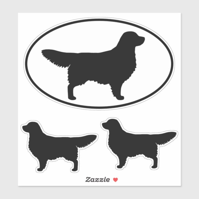 Golden Retriever Dog Silhouettes Vinyl Sticker Set (Sheet)
