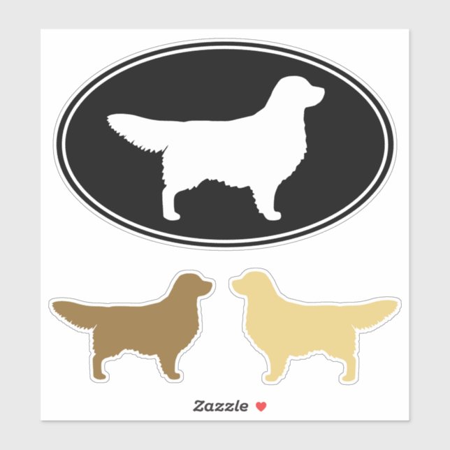 Golden Retriever Dog Silhouettes Vinyl Sticker Set (Sheet)