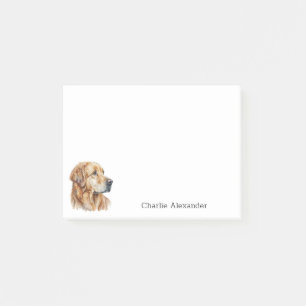 Golden Retriever Dog Simple Modern Personalised Post-it Notes