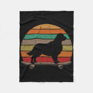Golden Retriever Dog Skateboard Vintage Funny Skat Fleece Blanket